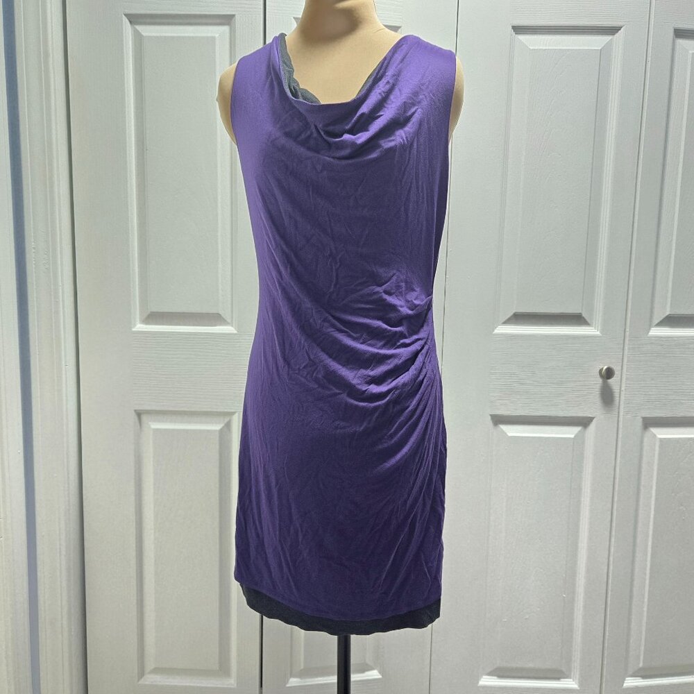 Athleta Inverse Drape Dress Purple Charcoal Size Small